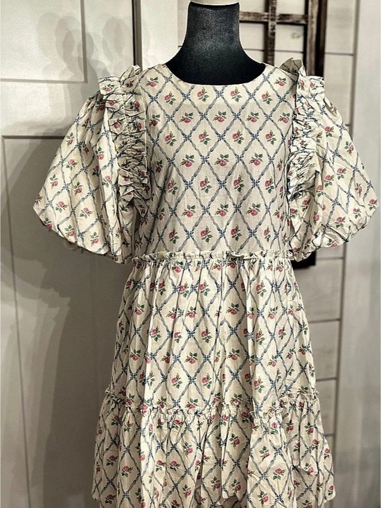 Gigio Dresses & Skirts - Cream & Green Mini Dress